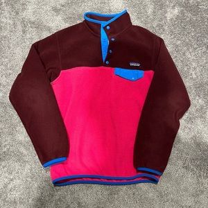 Patagonia synchilla size small pullover. Pink and blue colors.